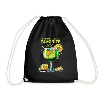DRINK SPRITZ SUMMER VIBES FAVORITE - Drawstring Bag - black - Front