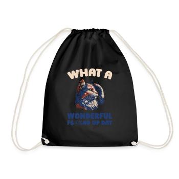 Cat Fucked Up Day - Drawstring Bag - black - Front