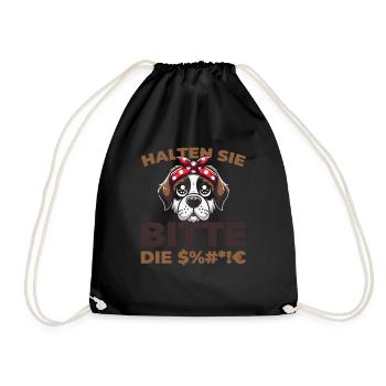 St. Bernards, please shut up - Drawstring Bag - black - Front
