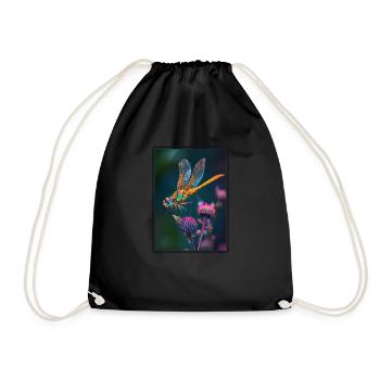 Dragonflies Dragonfly - Drawstring Bag - black - Front