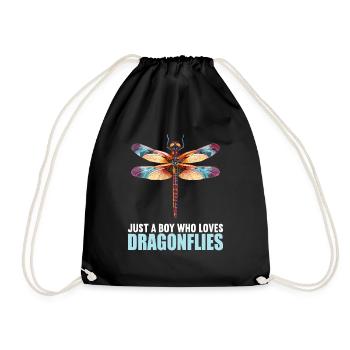 Dragonflies Dragonfly - Drawstring Bag - black - Front