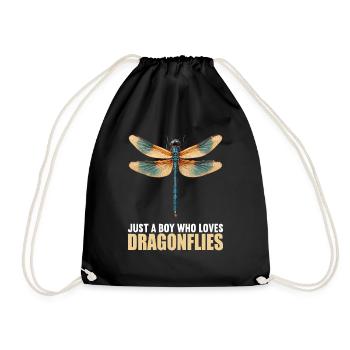 Dragonflies Dragonfly - Drawstring Bag - black - Front