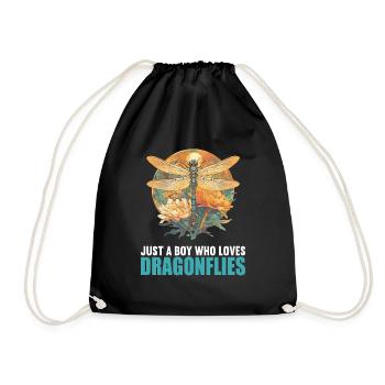 Dragonflies Dragonfly - Drawstring Bag - black - Front