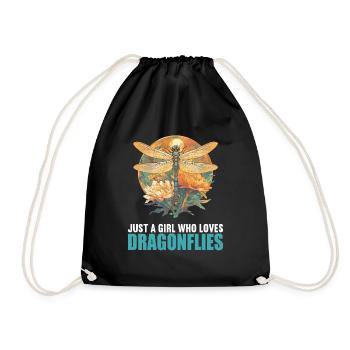 Dragonflies Dragonfly - Drawstring Bag - black - Front