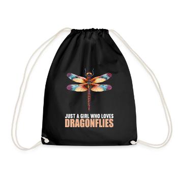 Dragonflies Dragonfly - Drawstring Bag - black - Front