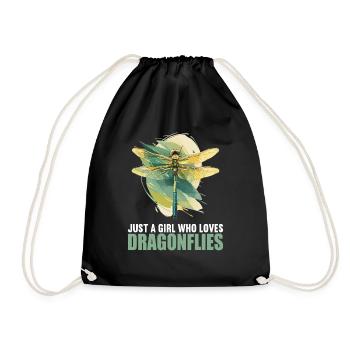 Dragonflies Dragonfly - Drawstring Bag - black - Front