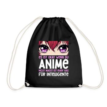 Anime Manga Otaku Japan Kawaii Waifu Anime Cosplay - Drawstring Bag - black - Front