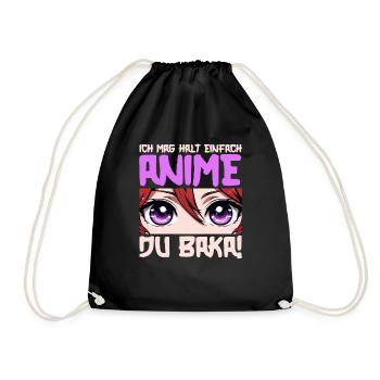 Anime Manga Otaku Japan Kawaii Waifu Anime Cosplay - Drawstring Bag - black - Front