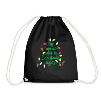 My Favorite Color Is Christmas Lights Funny Xmas - Turnbeutel - Schwarz - Vorne