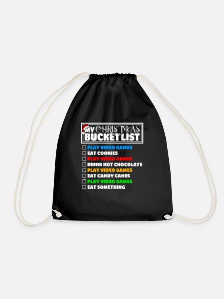 Christmas Bucket List Video Games Xmas Gamer - Turnbeutel - Schwarz