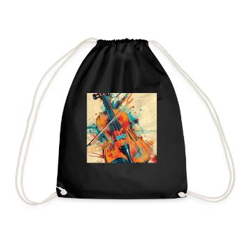 Violine - Turnbeutel - Schwarz - Vorne