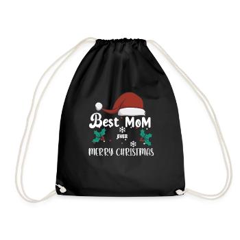 Best Mom ever merry christmas last minute Geschenk - Turnbeutel - Schwarz - Vorne