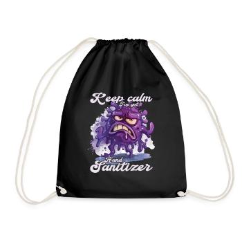 Hand sanitizer Hand washing - Drawstring Bag - black - Front