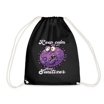 Hand sanitizer Hand washing - Drawstring Bag - black - Front