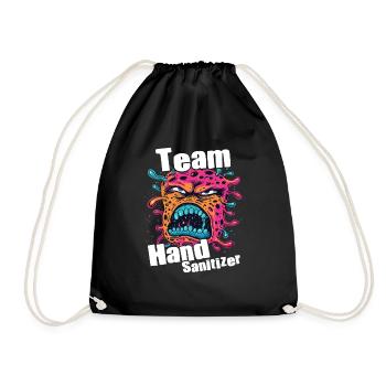 Hand sanitizer Hand washing - Drawstring Bag - black - Front
