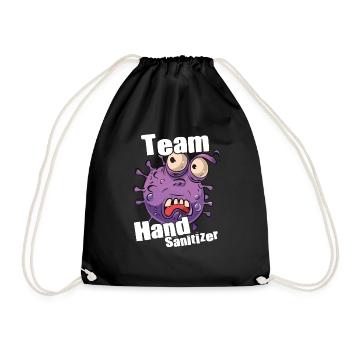 Hand sanitizer Hand washing - Drawstring Bag - black - Front