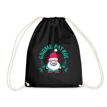 Nain de jardin Costume Gnome Gnome de patrouille - Sac de sport léger - noir - Devant