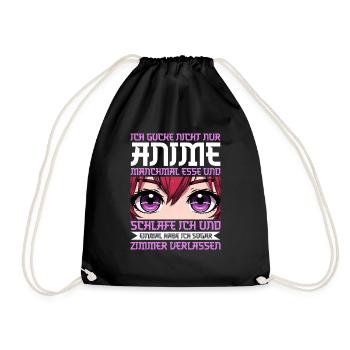Anime Manga Otaku Japan Waifu Anime Girl Cosplay - Drawstring Bag - black - Front