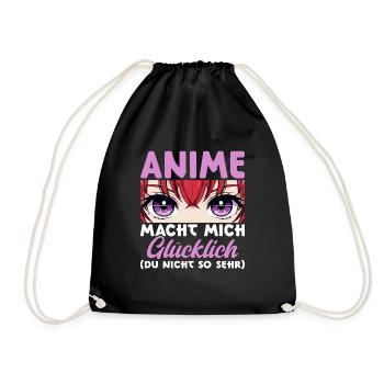 Anime Manga Otaku Japan Waifu Anime Girl Cosplay - Drawstring Bag - black - Front