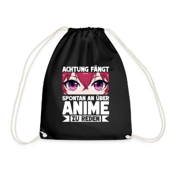 Anime Manga Otaku Japan Waifu Anime Girl Cosplay - Drawstring Bag - black - Front