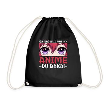 Anime Manga Otaku Japan Waifu Anime Girl Cosplay - Turnbeutel - Schwarz - Vorne