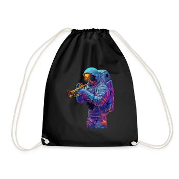 Astronaut Trompete - Turnbeutel - Schwarz - Vorne