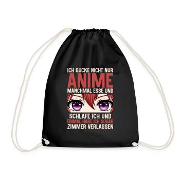 Anime Manga Otaku Japan Waifu Anime Girl Cosplay - Drawstring Bag - black - Front