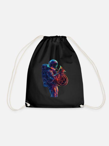 Astronaut Tuba - Turnbeutel - Schwarz