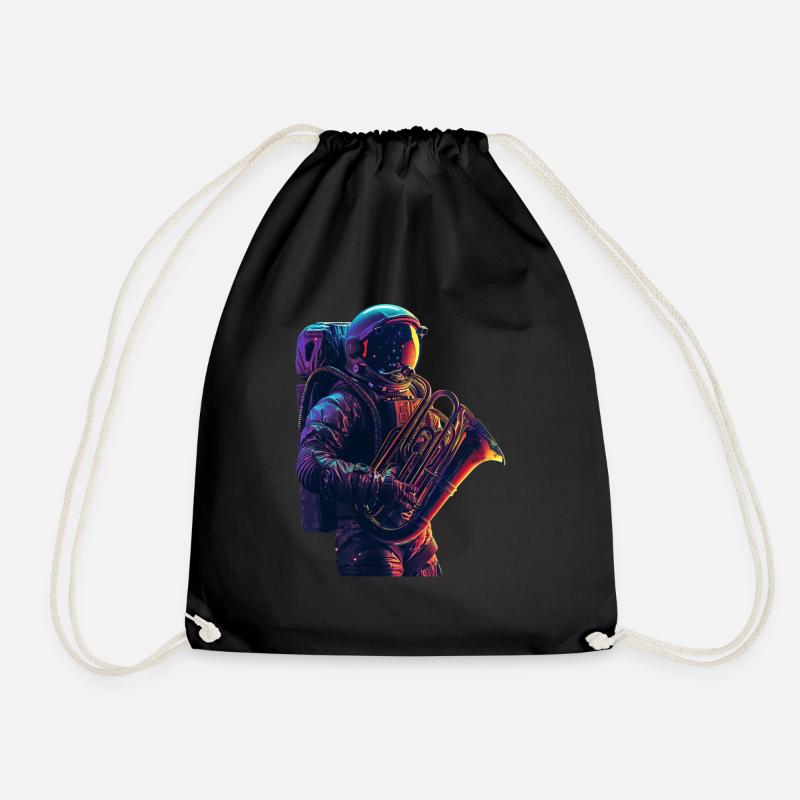Astronaut Tuba - Turnbeutel - Schwarz