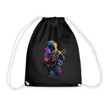 Ukulélé astronaute - Sac de sport léger - noir - Devant