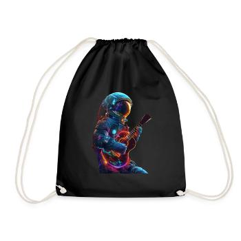 Ukulélé astronaute - Sac de sport léger - noir - Devant