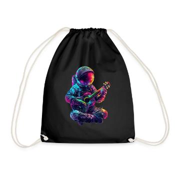 Ukulélé astronaute - Sac de sport léger - noir - Devant