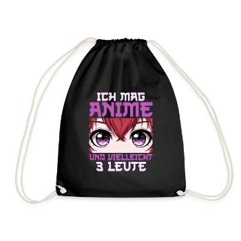 Anime Manga Otaku Japan Waifu Anime Girl Cosplay - Drawstring Bag - black - Front