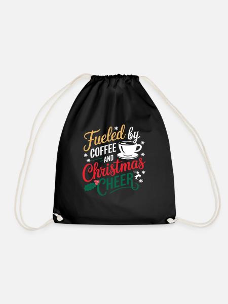 Fueled By Coffee And Christmas Cheer - Turnbeutel - Schwarz