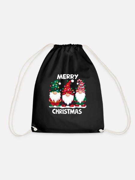 Merry Christmas Gnomes Men Women Family Matching - Turnbeutel - Schwarz