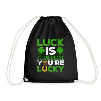 Happy St. Patrick's Day Kleeblätter - Turnbeutel - Schwarz - Vorne