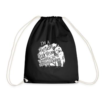 British Shorthair Trapped In A Human Body - Drawstring Bag - black - Front