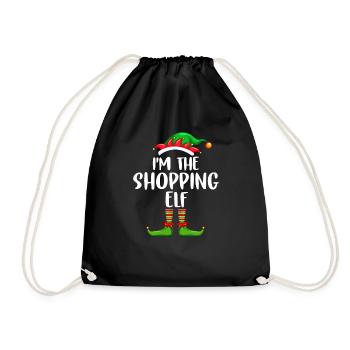 I'm The Shopping Elf Shirt Matching Family - Drawstring Bag - black - Front