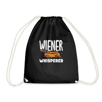 Hot Dog Lover: Viennese Whisperer - Drawstring Bag - black - Front