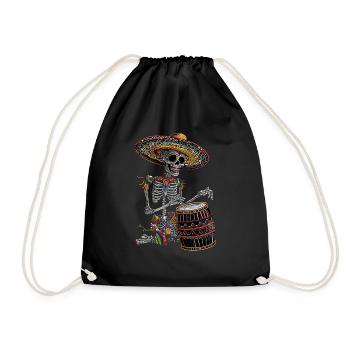 Tambours squelettes mexicains - Sac de sport léger - noir - Devant