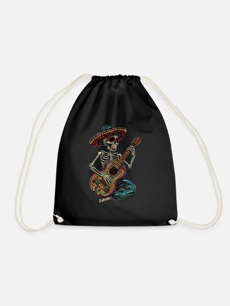 Guitare squelette mexicaine - Sac de sport léger - noir