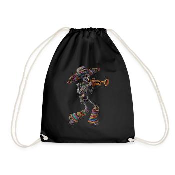Trompette mexicaine squelette - Sac de sport léger - noir - Devant