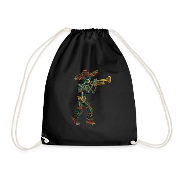 Trompette mexicaine squelette - Sac de sport léger - noir - Devant