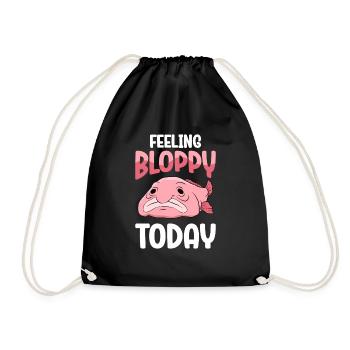 Funny Blobfish Cute Blobfish - Drawstring Bag - black - Front