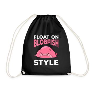 Funny Blobfish Cute Blobfish - Drawstring Bag - black - Front