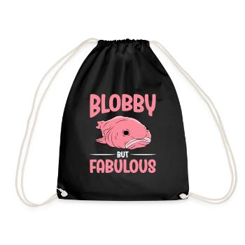 Drôle de poisson Blobfish mignon - Sac de sport léger - noir - Devant