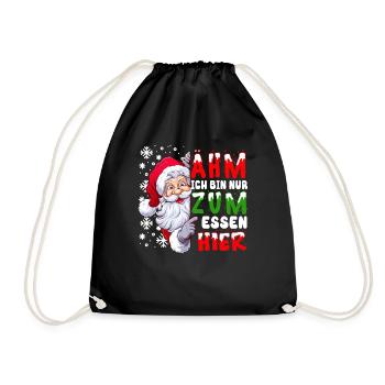 I'm just here to eat Christmas Men - Drawstring Bag - black - Front