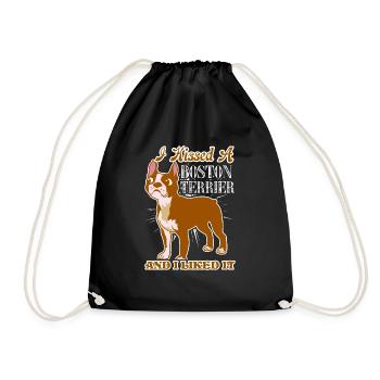 Boston Terrier I Kissed A Boston Terrier - Drawstring Bag - black - Front