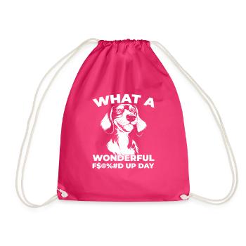 Dackel Dachshund Fucked Up Day - Turnbeutel - Fuchsia - Vorne
