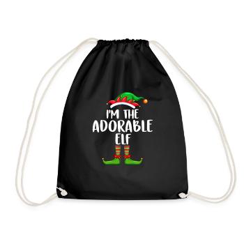 I'm The Adorable Elf Shirt Matching Family - Drawstring Bag - black - Front